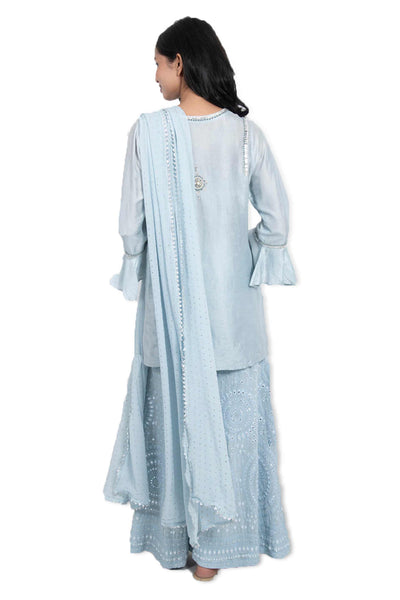 Monisha Jaising Azure Sharara ice blue festive indian designer wear online shopping melange singapore