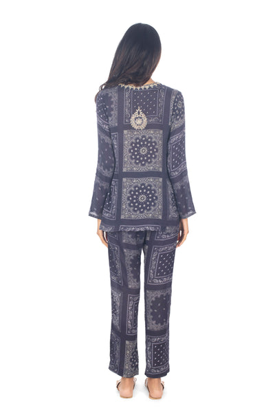 Monisha Jaising Bandana Set indigo online shopping melange singapore indian designer wear