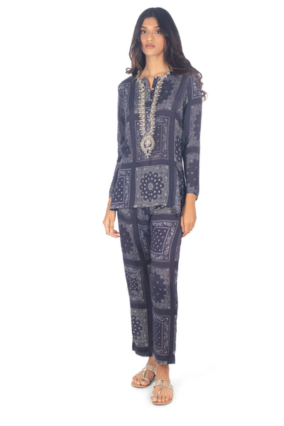 Monisha Jaising Bandana Set indigo online shopping melange singapore indian designer wear