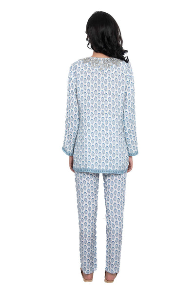 Monisha jaising Blue Block Set online shopping melange singapore indian designer wear