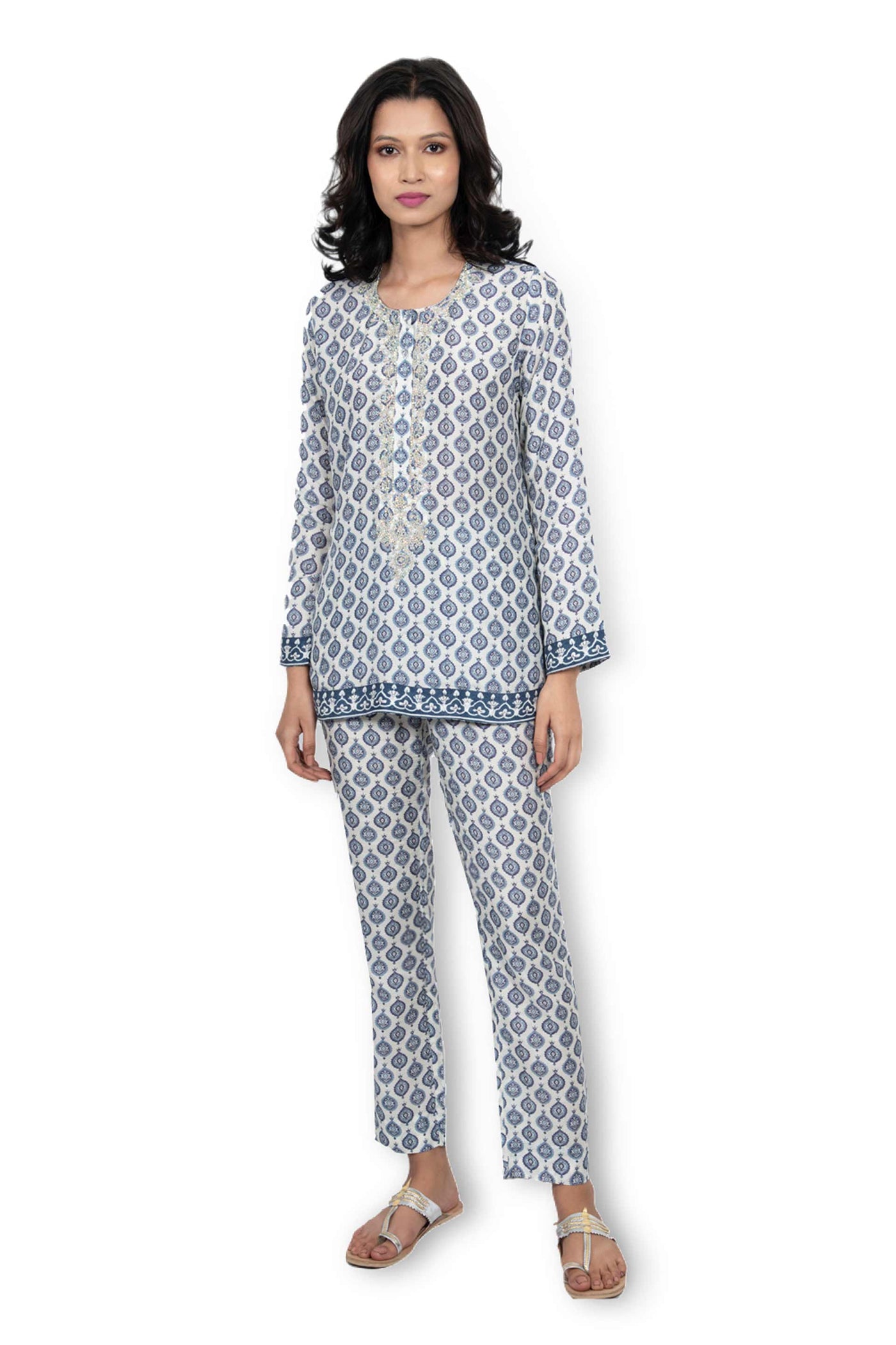 Monisha Jaising Cerulean Set blue white online shopping melange singapore indian designer wear