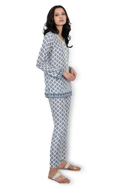 Monisha Jaising Cerulean Set blue white online shopping melange singapore indian designer wear