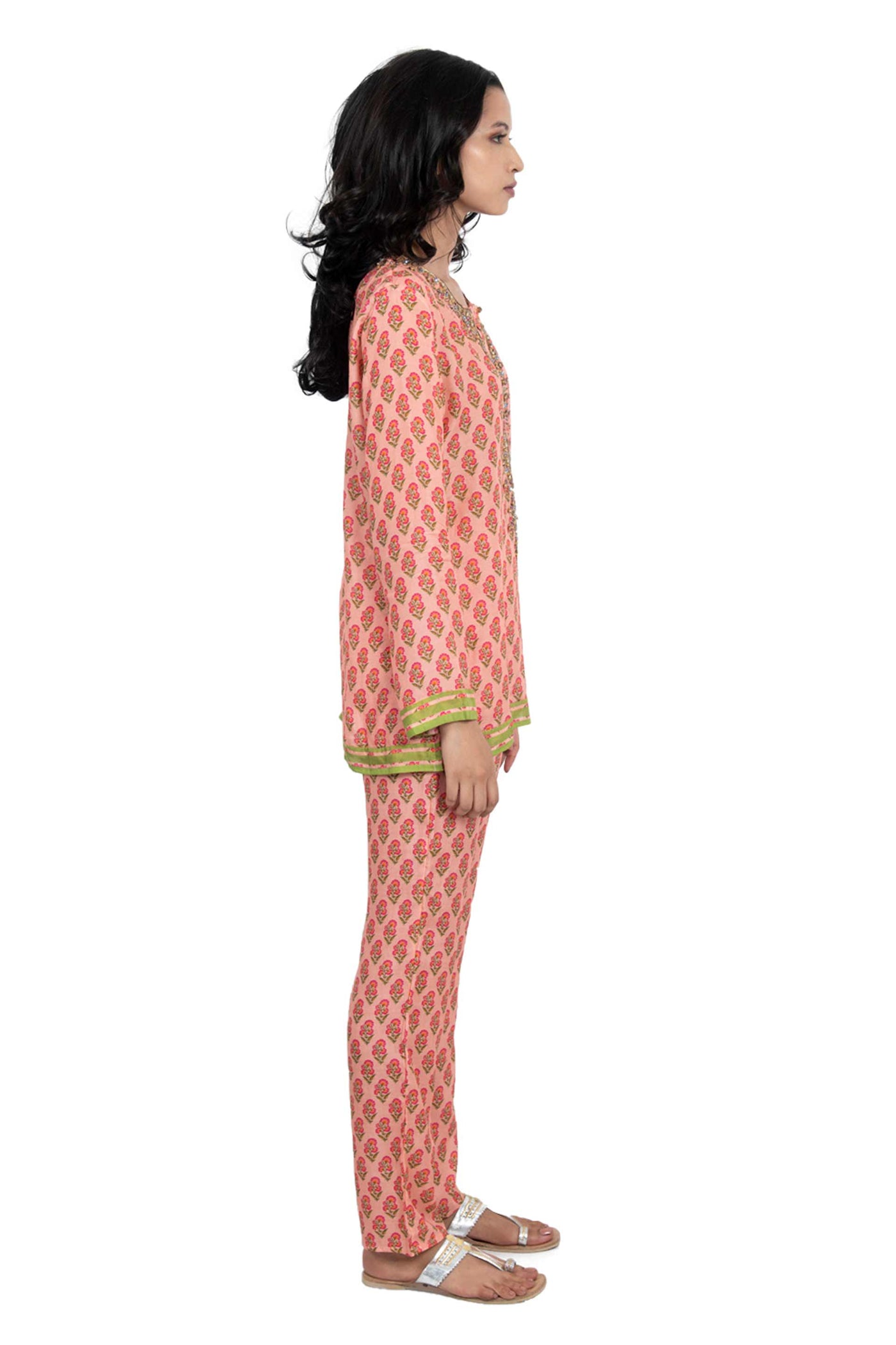 Monisha Jaising Coral Set online shopping melange singapore indian designer wear