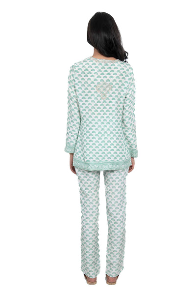 Monisha jaising Crystal Lotus Set mint white online shopping melange singapore indian designer wear