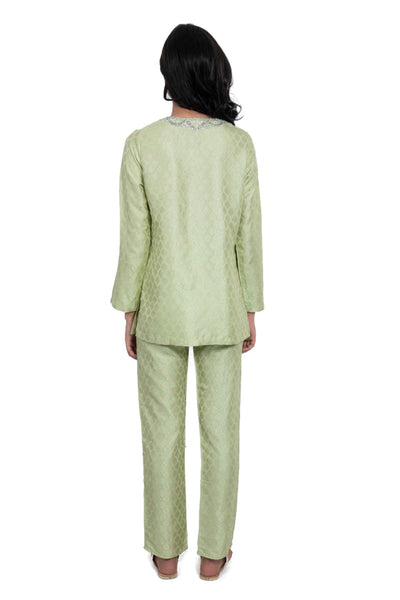 Monisha Jaising Green Jacquard Set online shopping melange singapore indian designer wear