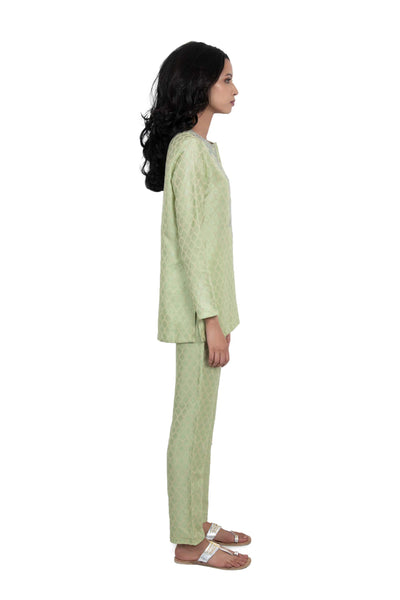 Monisha Jaising Green Jacquard Set online shopping melange singapore indian designer wear