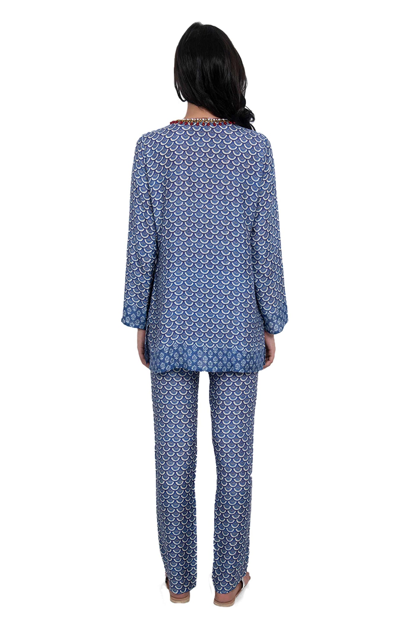 Monisha Jaising Indigo Jewelled Set blue online shopping melange singapore indian designer wear