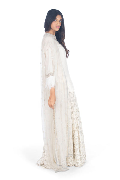 Monisha Jaising Ivory Feather Sharara online shopping melange singapore indian designer wear