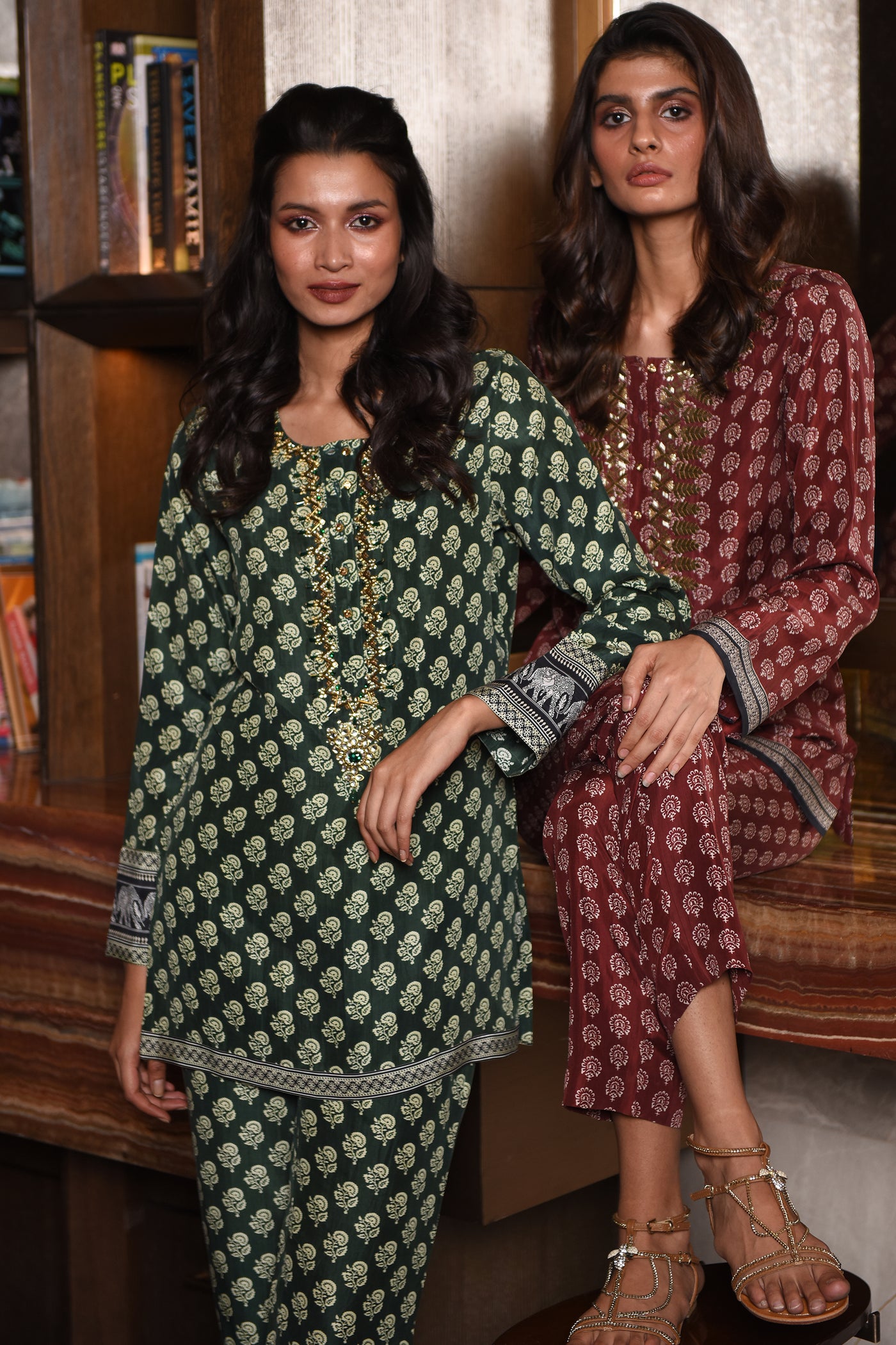 monisha jaising Khusro Bagh Twin Set green online shopping melange singapore indian designer wear