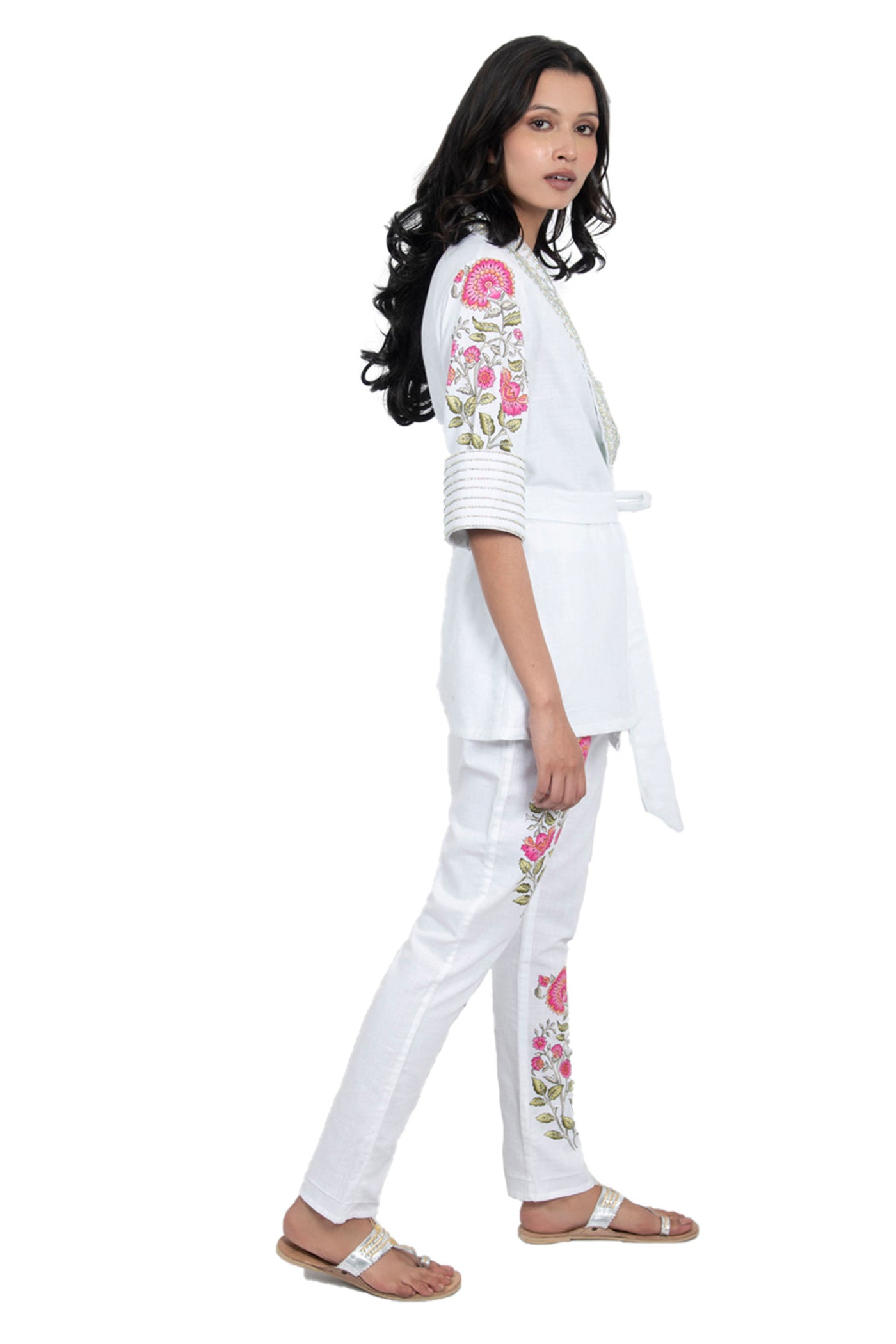 Monisha Jaising Mogul Wrap Set white online shopping melange singapore indian designer wear