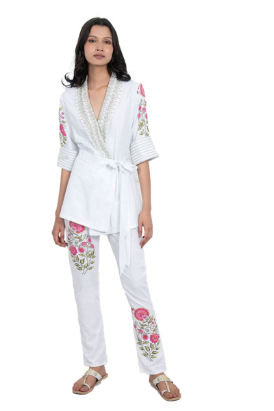 Monisha Jaising Mogul Wrap Set white online shopping melange singapore indian designer wear