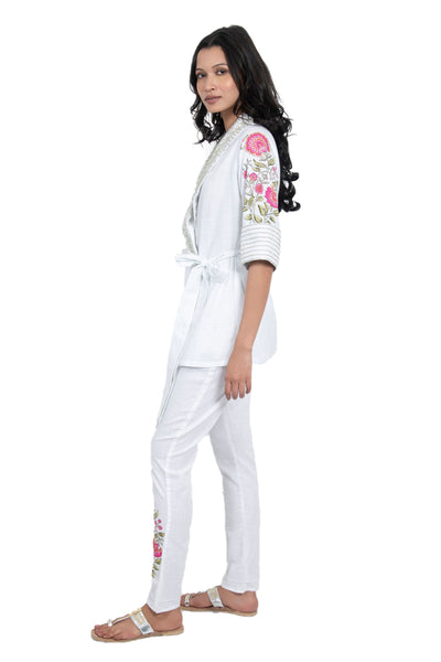 Monisha Jaising Mogul Wrap Set white online shopping melange singapore indian designer wear