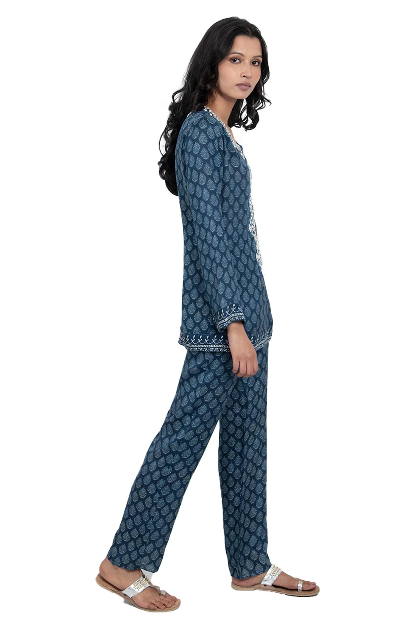 Monisha Jaising Mirrior Set navy blue online shopping melange singapore indian designer wear
