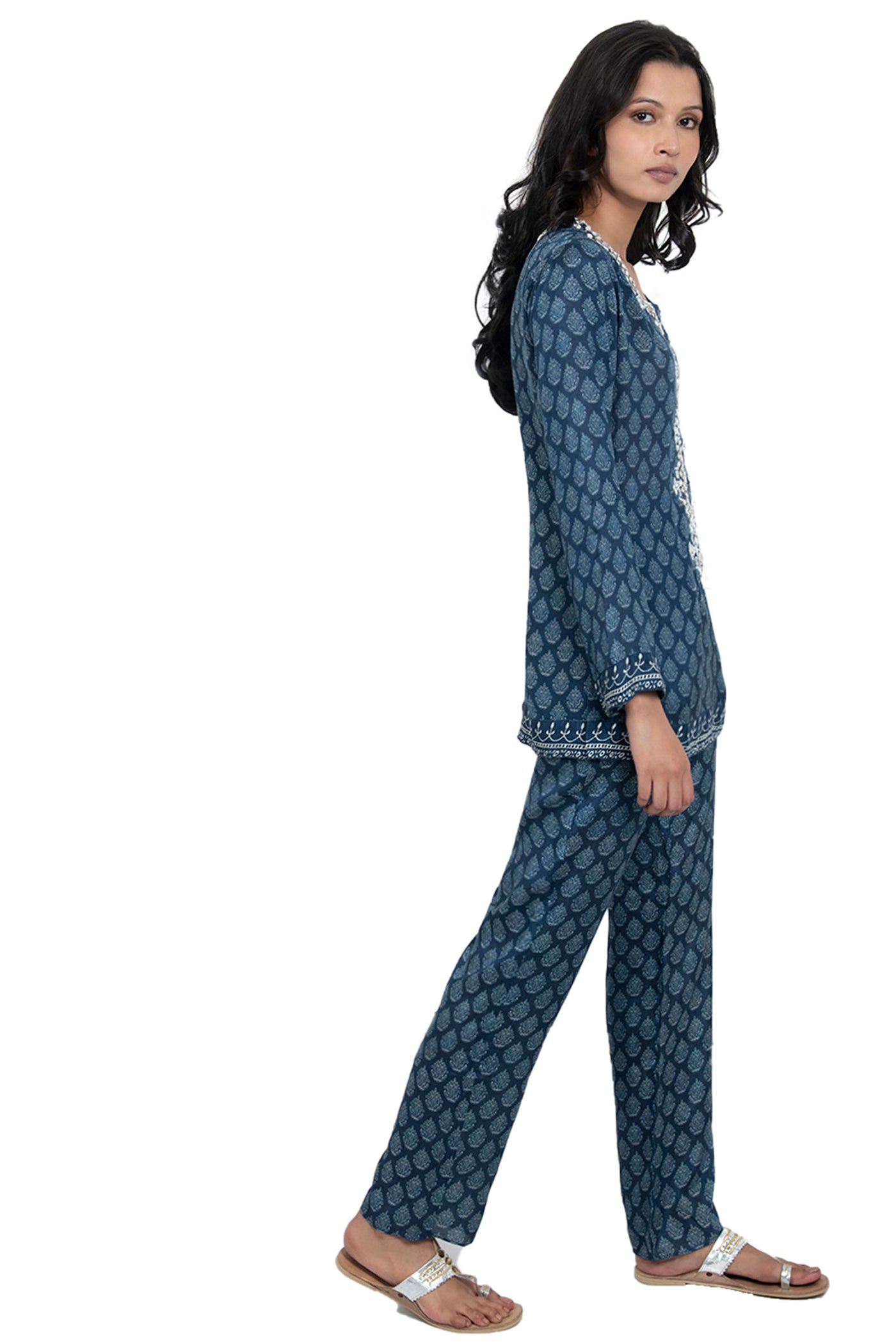 Monisha Jaising mirror set blue online shopping melange singapore indian designer wear