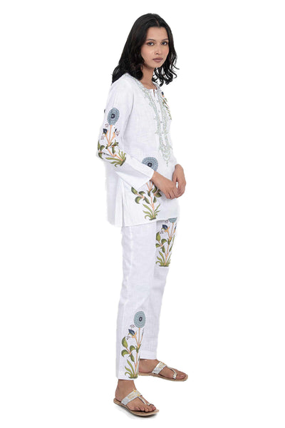 Monisha jaising Moghul Flower set white online shopping melange singapore indian designer wear