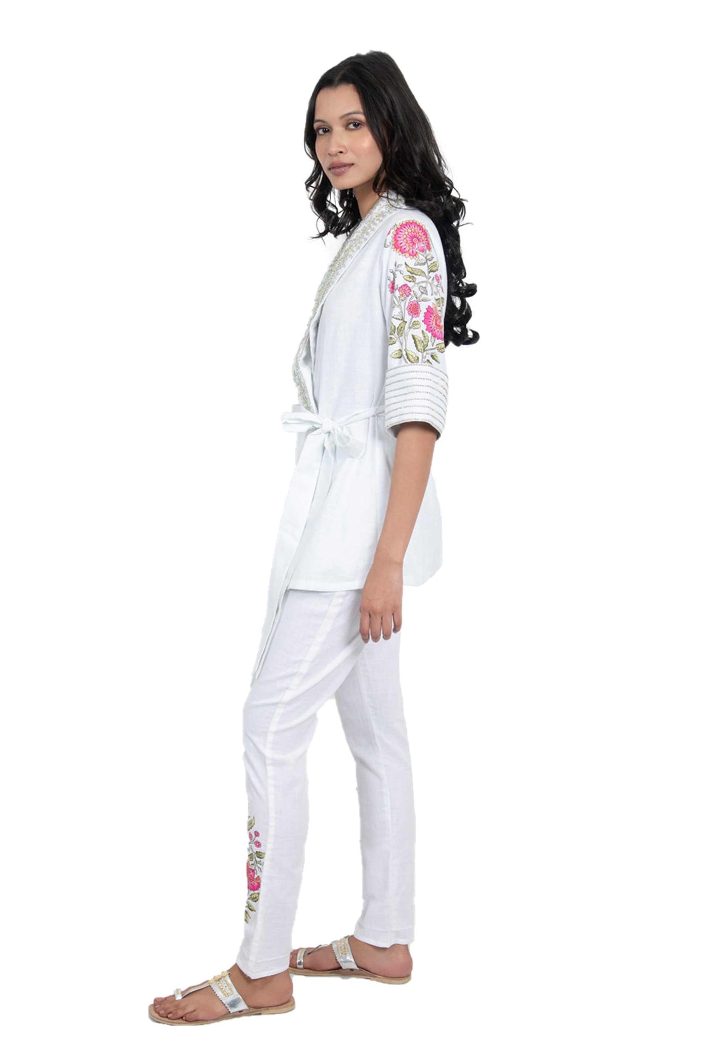 monisha jaising Mughal Wrap Twin Set white online shopping melange singapore indian designer wear