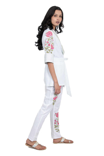 monisha jaising Mughal Wrap Twin Set white online shopping melange singapore indian designer wear