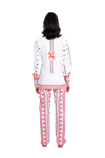 monisha jaising Moscow Twin Set white red online shopping melange singapore indian designer wear
