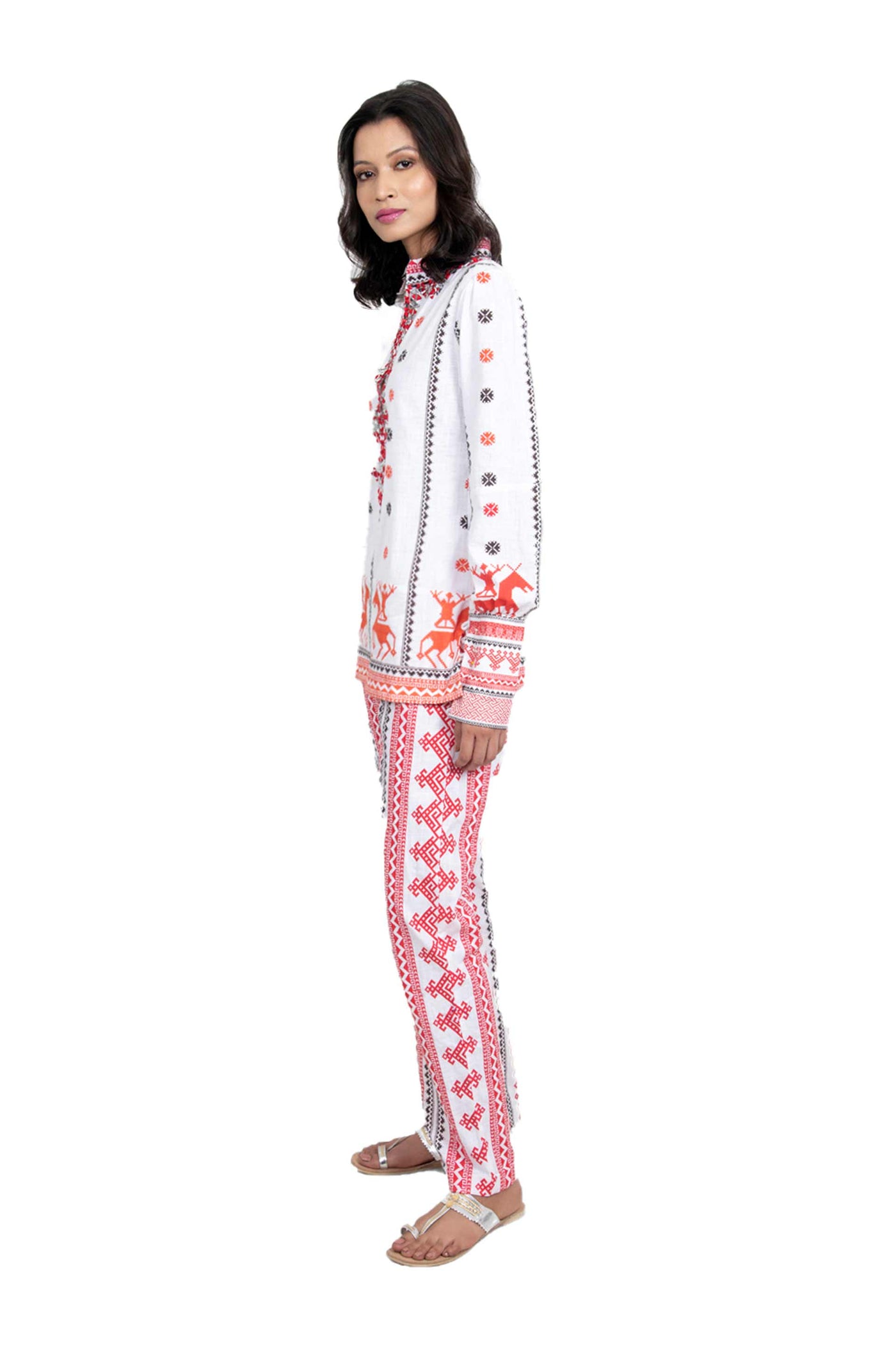 monisha jaising Moscow Twin Set white red online shopping melange singapore indian designer wear