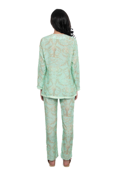 monisha jaising Pierre Twin Set mint green online shopping melange singapore indian designer wear