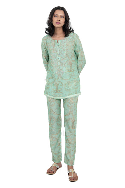 monisha jaising Pierre Twin Set mint green online shopping melange singapore indian designer wear