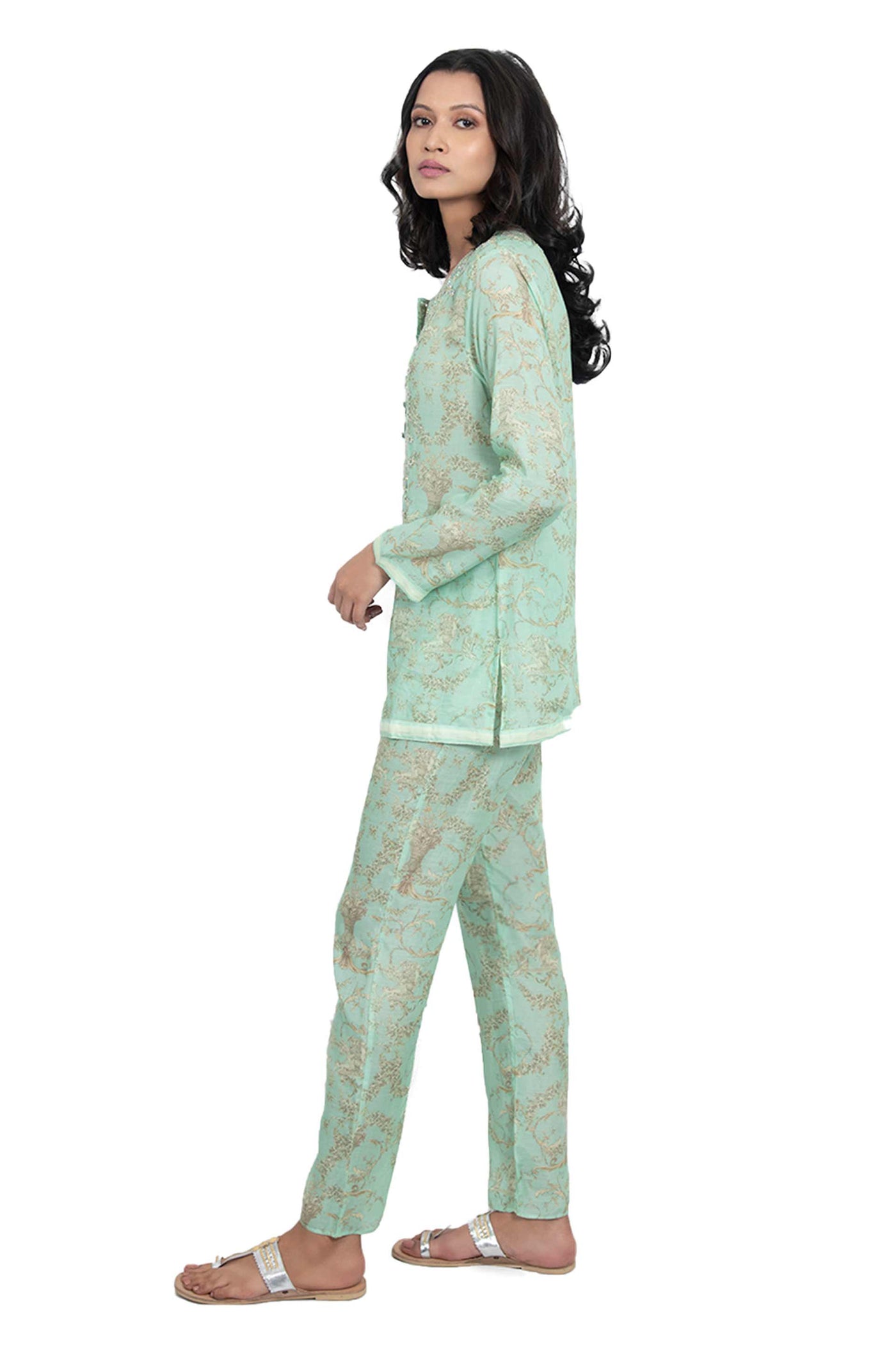 monisha jaising Pierre Twin Set mint green online shopping melange singapore indian designer wear