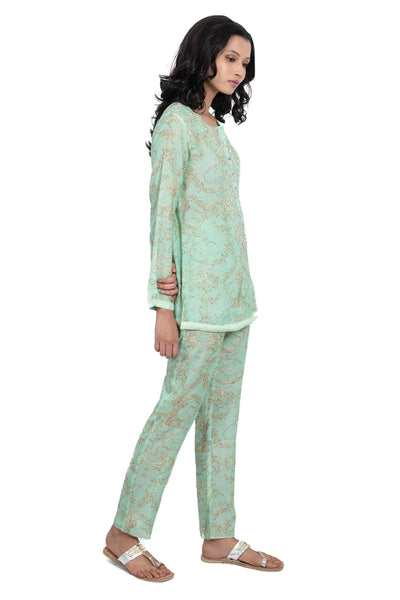 monisha jaising Pierre Twin Set mint green online shopping melange singapore indian designer wear