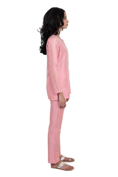 Monisha jaising Pink Jacquard Set online shopping melange singapore indian designer wear