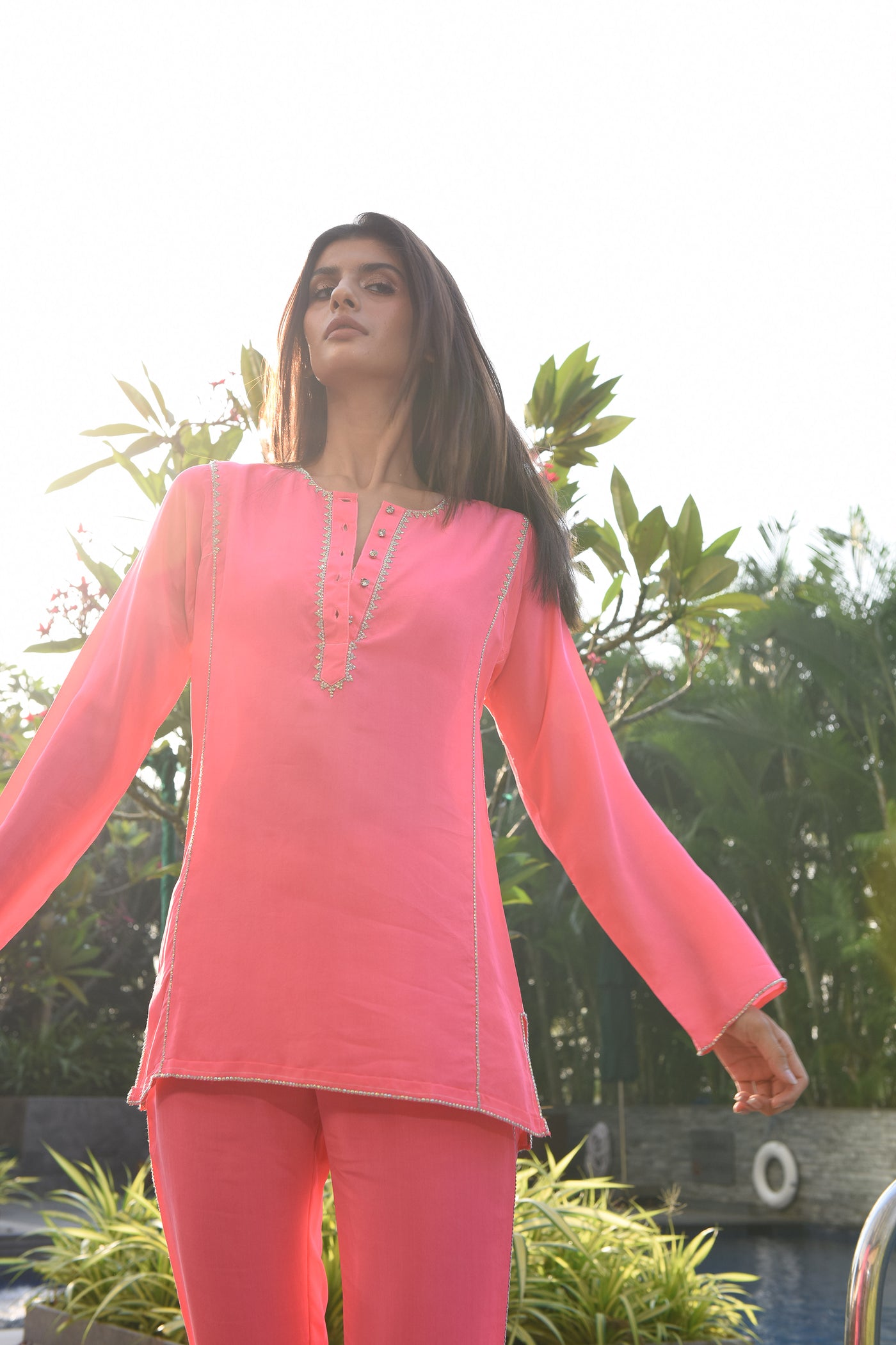 monisha jaising Raani Twin Set pink online shopping melange singapore indian designer wear