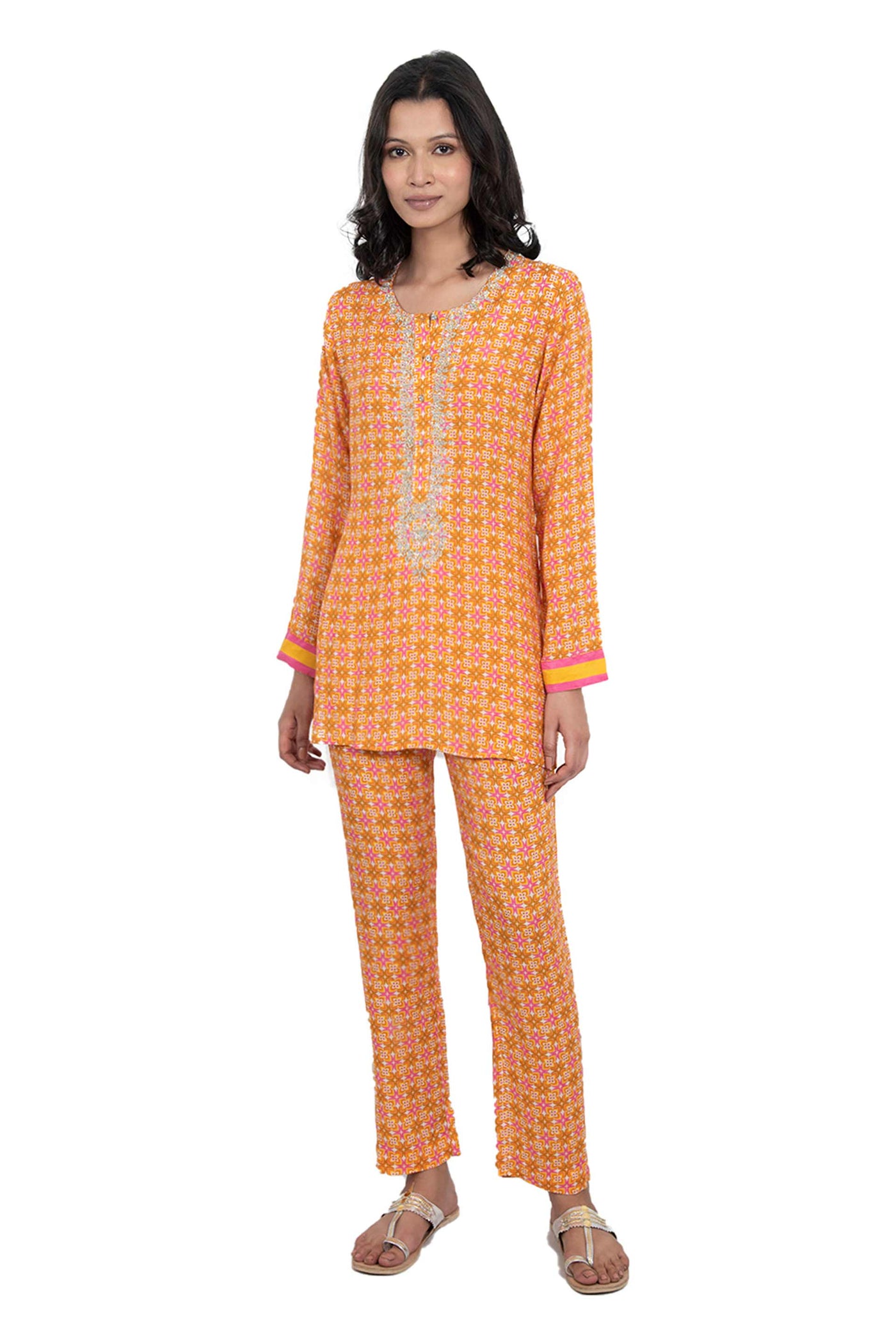 Monisha jaising Retro Set yellow online shopping melange singapore indian designer wear