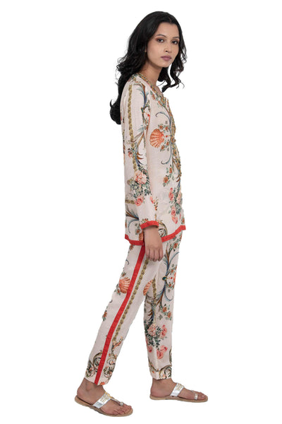 monisha jaising Scarf Twin Set ivory online shopping melange singapore indian designer wear