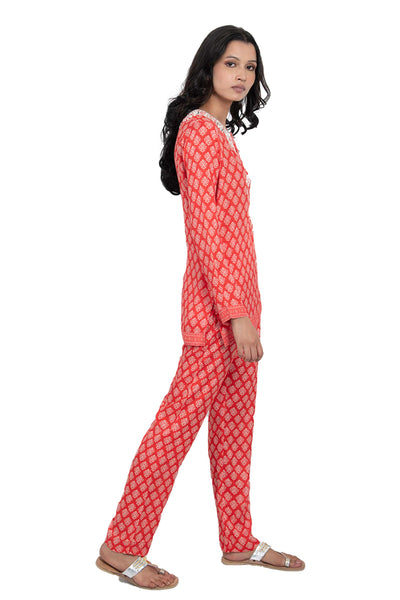 Monisha jaising Scarlet Set red online shopping melange singapore indian designer wear