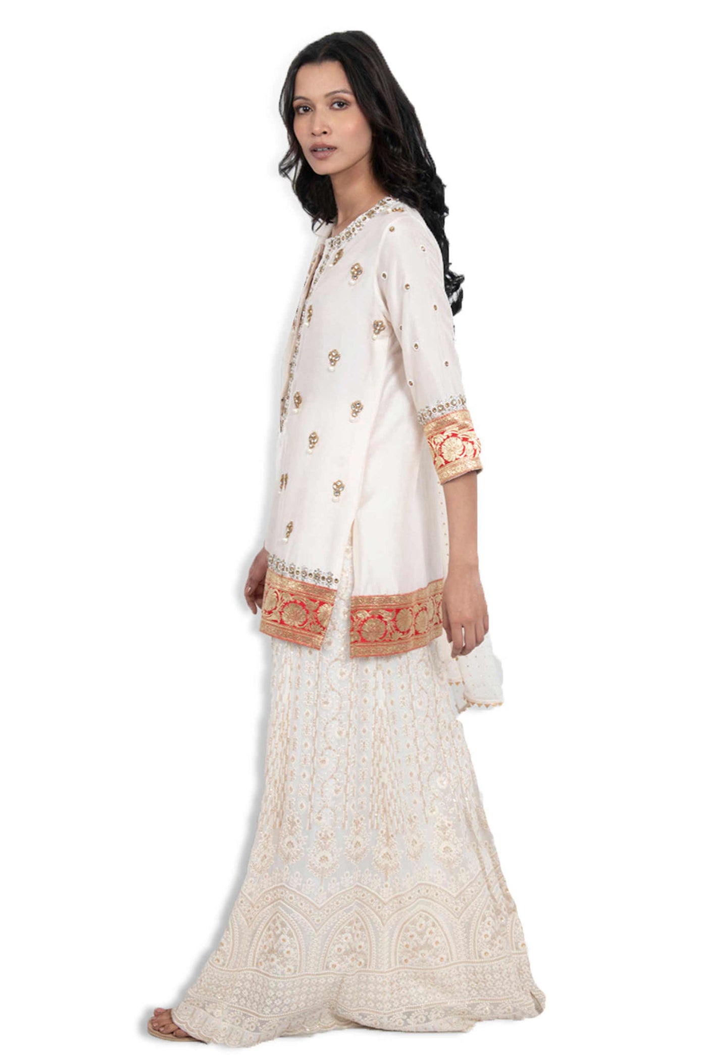 monisha jaising Taj Sharara white online shopping melange singapore indian designer wear