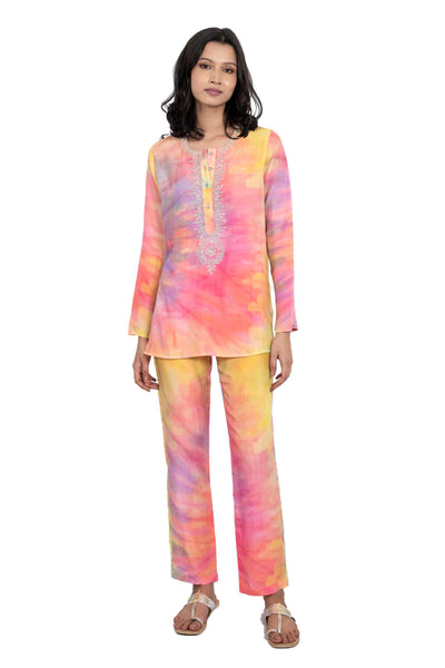 Monisha jaising Tye Dye Set multicolor online shopping melange singapore indian designer wear