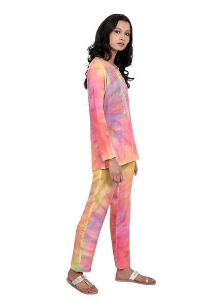 Monisha jaising Tye Dye Set multicolor online shopping melange singapore indian designer wear