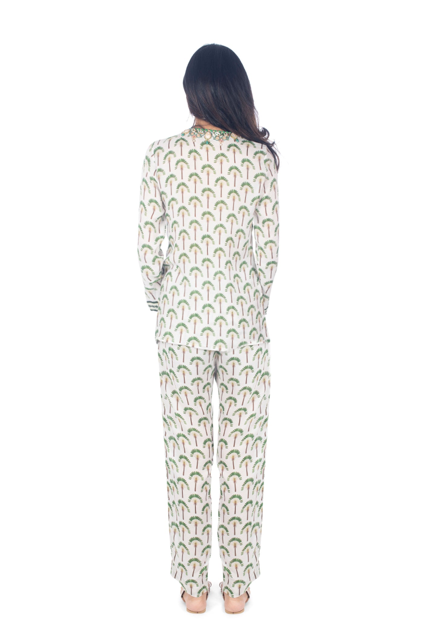 Monisha Jaising Palm Tree Set green online shopping melange singapore indian designer wear
