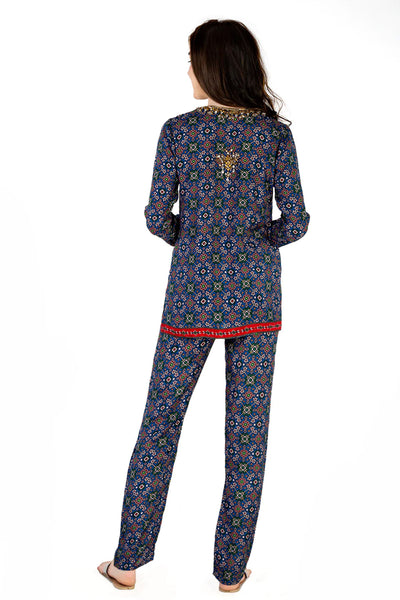 Monisha Jaising Patola Set blue online shopping melange singapore indian designer wear