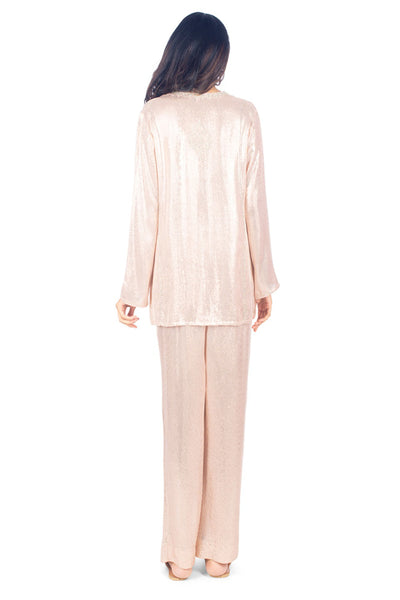 Monisha Jaising Rose Gold Shimmer Set online shopping melange singapore indian designer wear