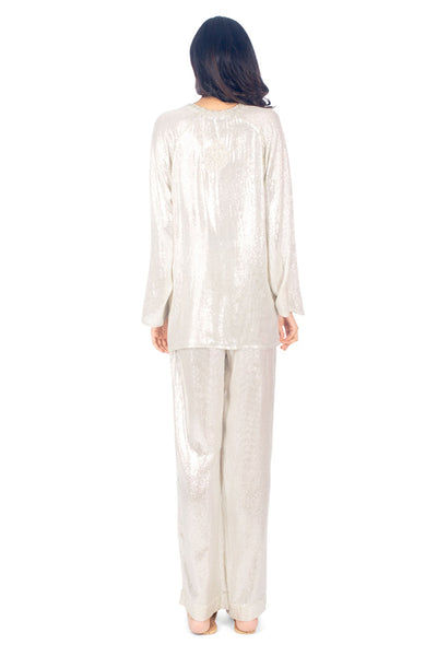 Monisha Jaising Silver Shimmer Set online shopping melange singapore indian designer wear