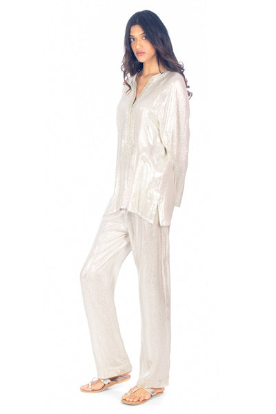 Monisha Jaising Silver Shimmer Set online shopping melange singapore indian designer wear