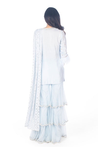 Monisha Jaising Sorbet Blue Sharara ice blue online shopping melange singapore indian designer wear