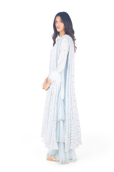 Monisha Jaising Sorbet Blue Sharara ice blue online shopping melange singapore indian designer wear