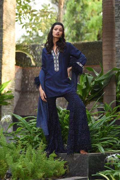 monisha jaising Chasme Shahi Sharara blue online shopping melange singapore indian designer wear