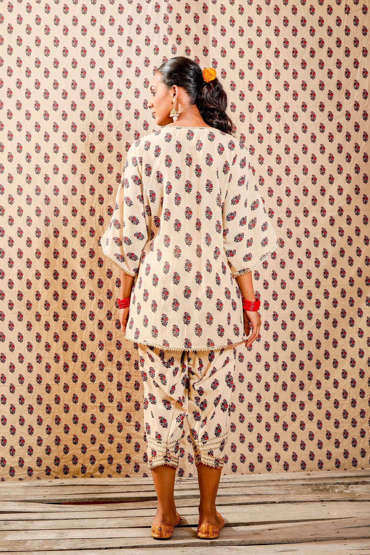 Nikasha Beige Soft Cotton Kurta Set festive Indian designer wear online shopping melange singapore
