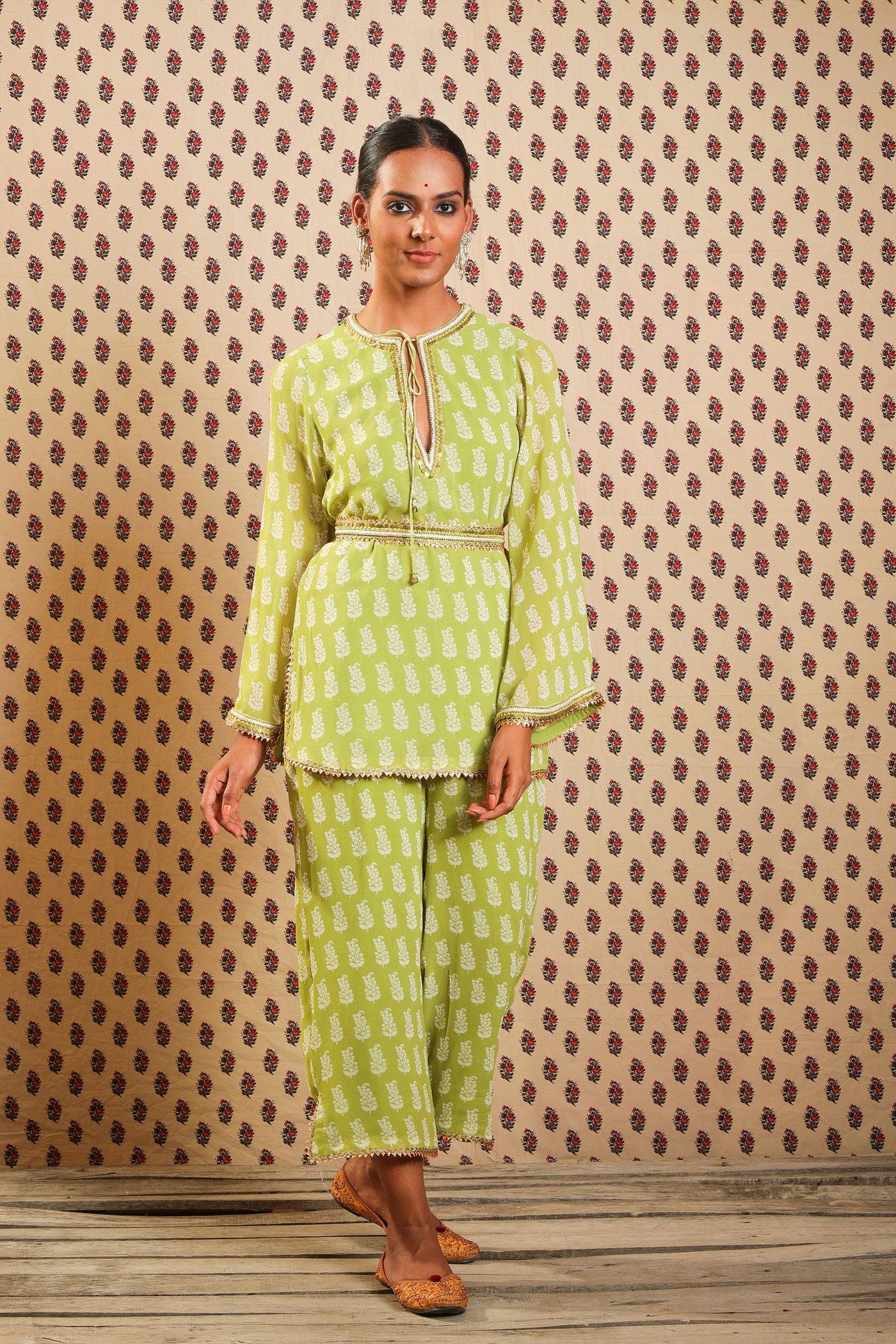 Lime Green Georgette Kurta Set