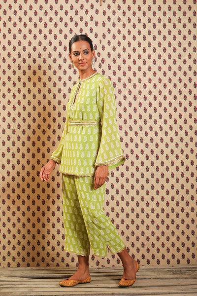 Lime Green Georgette Kurta Set