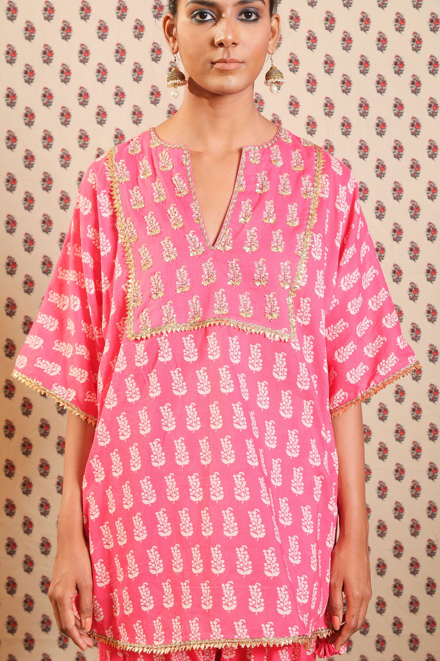 Nikasha Mithai Pink Soft Cotton Kurta Set festive Indian designer wear online shopping melange singapore