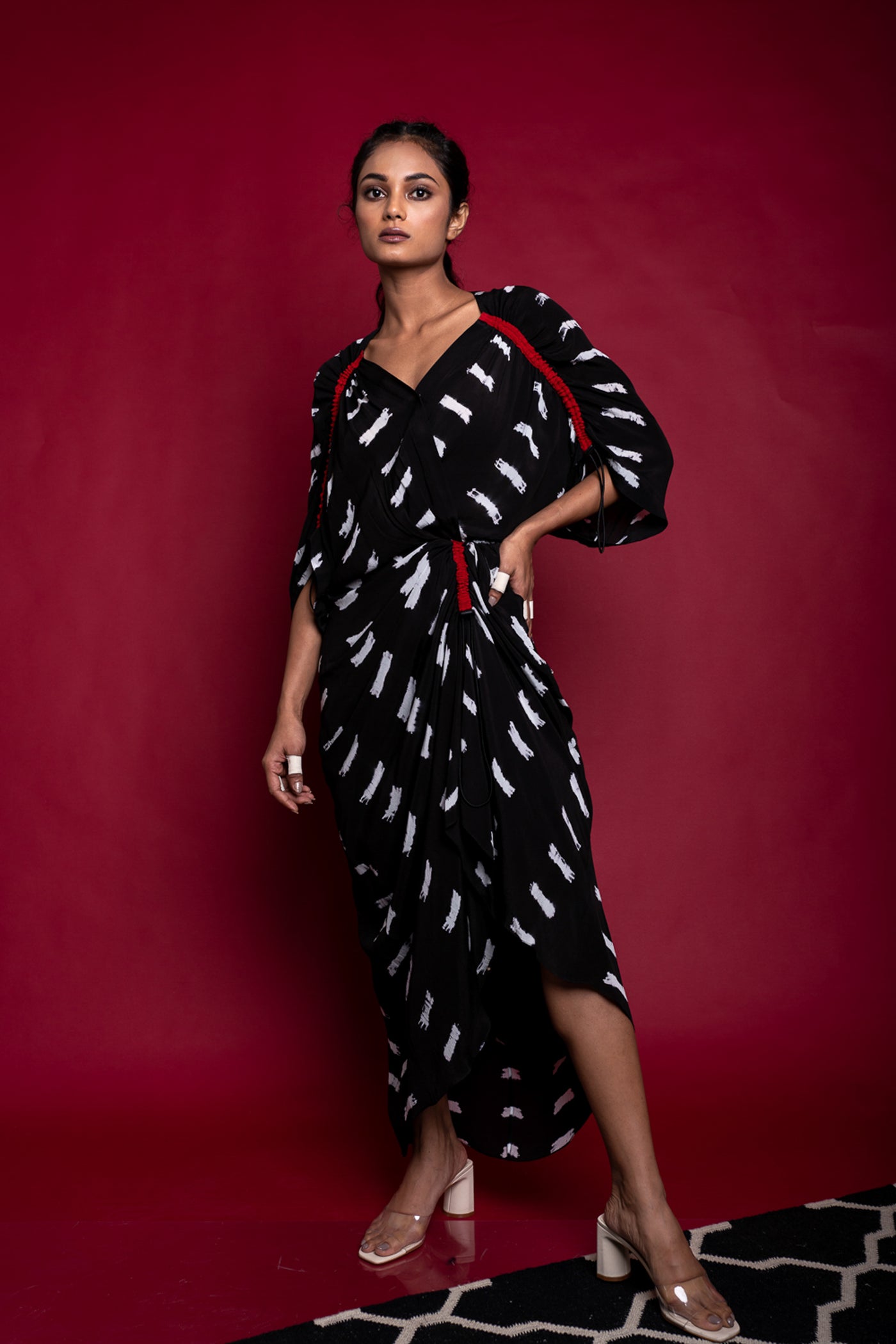 Nupur Kanoi Gather KK Dress Black  Online Shopping Melange Singapore Indian Designer Wear