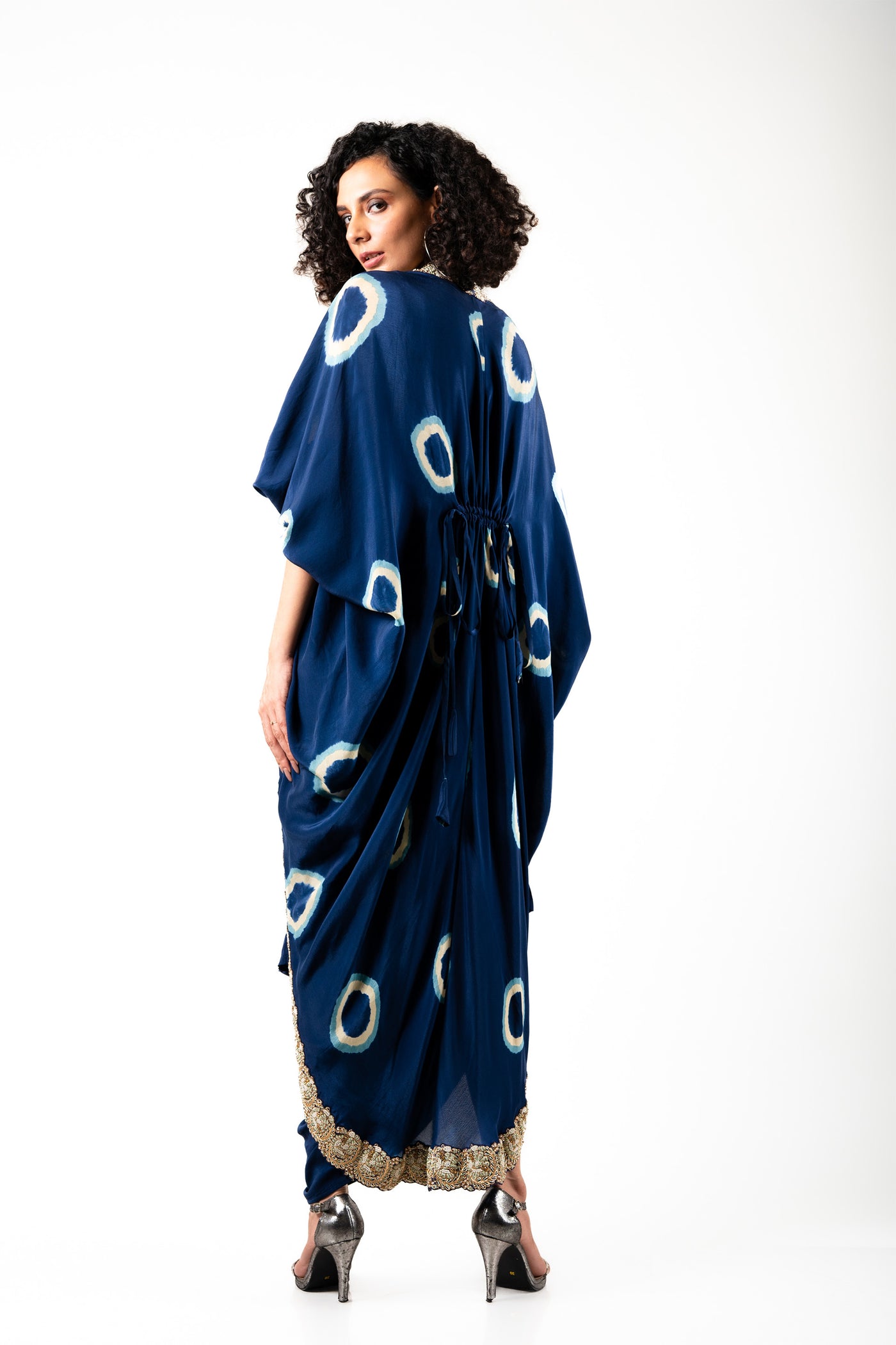 Nupur Kanoi Jacket With Dress Set blue off white festive fusion indian designer wear online shopping melange singapore