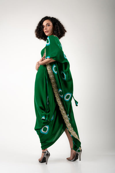 Nupur Kanoi Jacket With Dress Set green off white festive fusion indian designer wear online shopping melange singapore